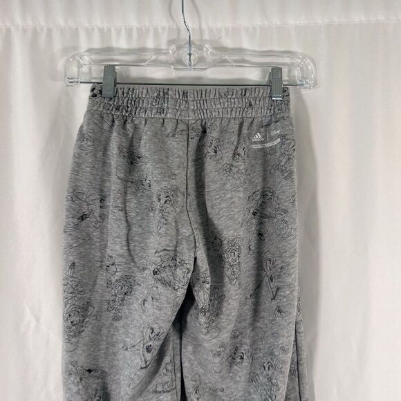 ADIDAS X Disney Sweatpants Girls Small Grey Princesses Pull On Drawstring Pocket - Picture 6 of 9